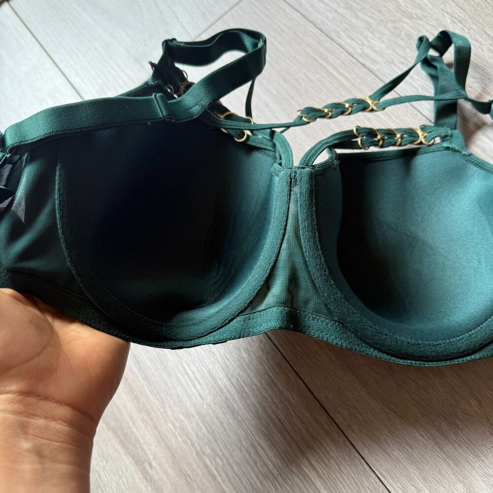 Marlies Dekkers Balcony Bra sps Padded Push up in GREEN 32F NWT the Muse - Picture 12 of 13